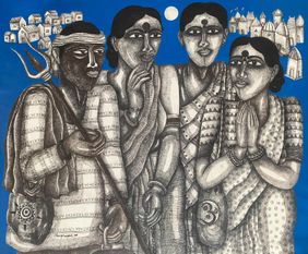 At Pilgrim by Dhan Prasad, Drawing | Mojarto