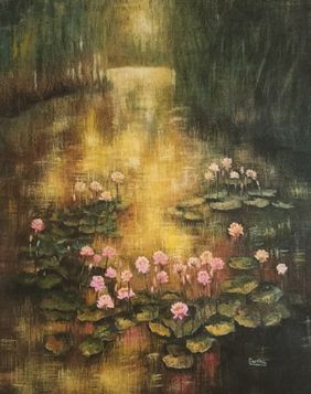 Lotus Symphony by Sudha Srivastava, Painting | Mojarto
