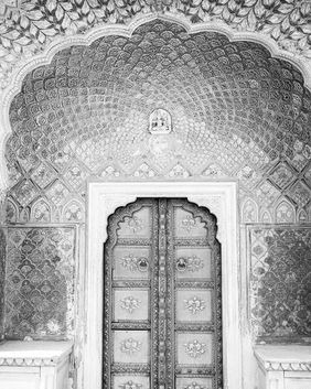 Ornate Heritage Doorway in Monochrome by Anirban Ghosh, Photography | Mojarto