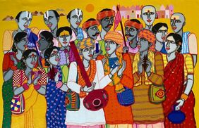 Towards his Journey by Dhan Prasad, Painting | Mojarto