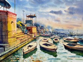 Varanasi by Prasanta Maiti, Painting | Mojarto