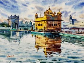 Golden Temple by Prasanta Maiti, Painting | Mojarto