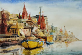 '' Spiritual Heart of India ''xxxii by Moinuddin Mullick, Painting | Mojarto