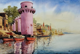 '' Spiritual Heart of India '' - xxxiii by Moinuddin Mullick, Painting | Mojarto