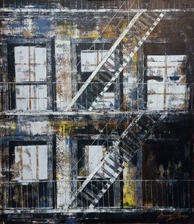 Urban Echoes 2 by Suvvro P Basu, Painting | Mojarto