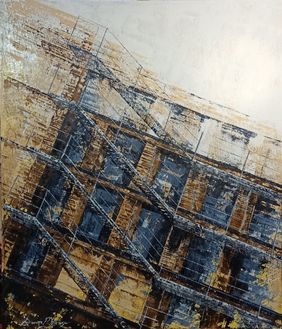 Urban Echoes 3 by Suvvro P Basu, Painting | Mojarto