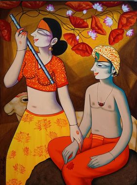 Radhey 5 by Pravin Utge, Painting | Mojarto