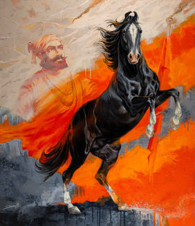 Krishna — The Loyal Steed of Shivaji by Deven Ramesh Bhosale, Painting | Mojarto