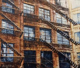 Urban Echoes 5 by Suvvro P Basu, Painting | Mojarto