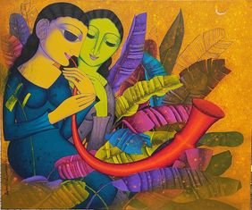 ''Nayika'' by Prakash Deshmukh, Painting | Mojarto