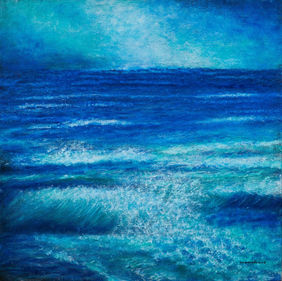 blue sea scape  by P. Saraswati, Painting | Mojarto