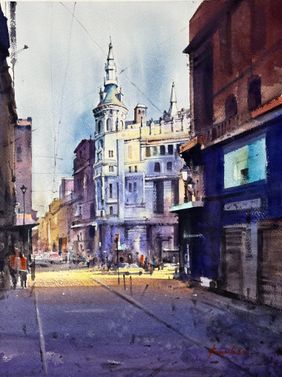 Cityscape by Prasanta Maiti, Painting | Mojarto