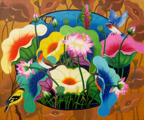 Lotus pond -25  by Sk Nur Ali, Painting | Mojarto