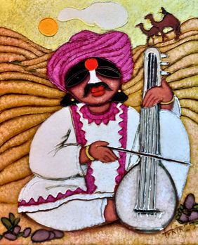 RAJASTANI FOLK SINGER  by Tuhin Rakshit, Painting | Mojarto