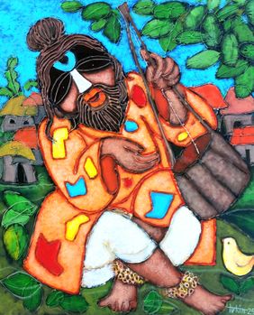 BENGALI FOLK SINGER (BAUL) by Tuhin Rakshit, Painting | Mojarto