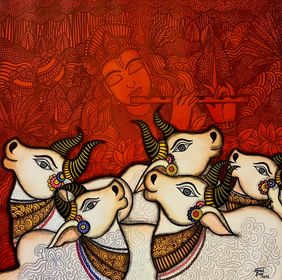 Krishna Kanhaiya by Mrinal Dutt, Painting | Mojarto