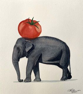 Elephant Series by Dushyant Patel, Painting | Mojarto