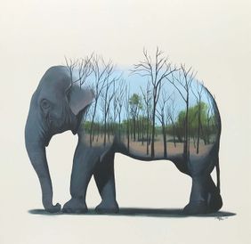 Elephant Series by Dushyant Patel, Painting | Mojarto