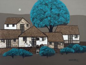 Villagescape 396 by Nagnath Ghodke, Painting | Mojarto