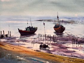 Boat7 by Prasanta Maiti, Painting | Mojarto