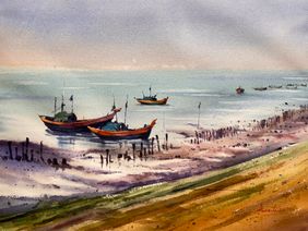 Boat8 by Prasanta Maiti, Painting | Mojarto