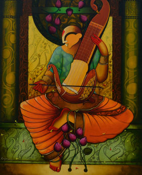 melody of silence by Anupam Pal, Painting | Mojarto