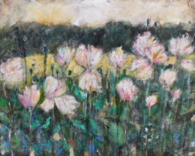 Wild Flower Meadow at First Light Acrylic Painting by Indrani Ghosh, Painting | Mojarto