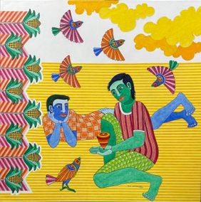 Spinning top by Thota Laxminarayana, Painting | Mojarto