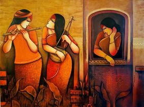 RHYTHM OF DEVOTION by Mousumi Mukherjee , Painting | Mojarto
