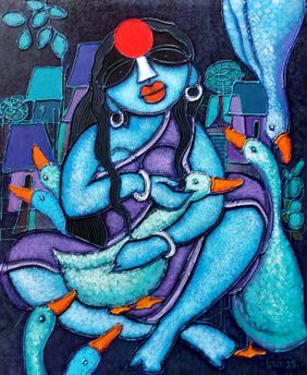 Duck Lover by Tuhin Rakshit, Painting | Mojarto