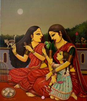 Caged beneath the sky by Sumon Naskar, Painting | Mojarto