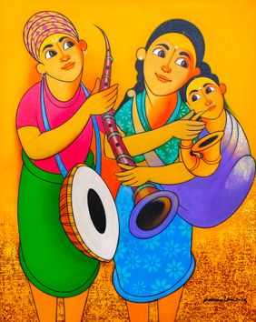 DOMBARI  FAMILY  by Dnyaneshwar Bembade, Painting | Mojarto