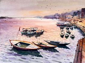 Varanasi 2 by Prasanta Maiti, Painting | Mojarto