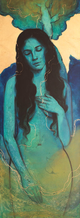 the shape of her pause  by Bhakti Lad, Painting | Mojarto