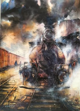 STEAM ENGINE  by Sadikul Islam, Painting | Mojarto