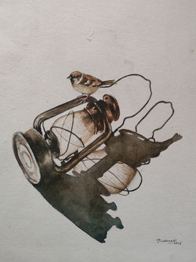 Shadows of yesterday  by srinivasa Ram Makineedi, Painting | Mojarto