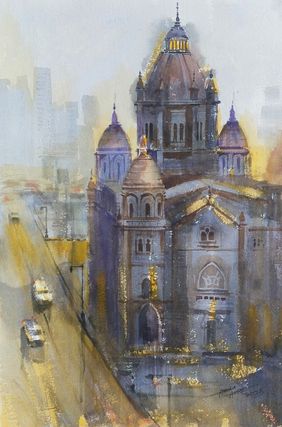CSMT BMC Mumbai Street  by Ananda Ahire , Painting | Mojarto