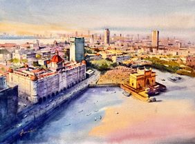 Mumbai City by Prasanta Maiti, Painting | Mojarto