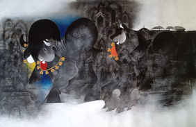 Guardian of the sacred city by RANJIT SINGH KURMI, Painting | Mojarto