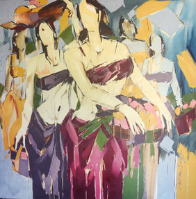 Flower Sellers  by Wilson Souza, Painting | Mojarto