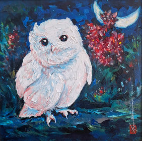 Moon & She by Tapan Chattopadhyay, Painting | Mojarto