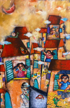 The magical town by sharmi Sen Dey, Painting | Mojarto