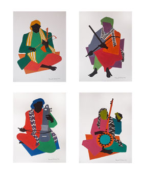 Rhythms in Color ( a set of 4 works / each 8.2x11.5 inch ) by Prasanta Acharjee, Painting | Mojarto