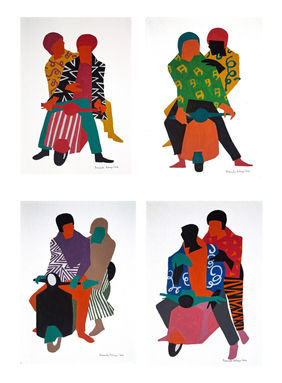 Shared Journeys ( a set of 4 works / each 8.2 x 11.7 inches ) by Prasanta Acharjee, Painting | Mojarto