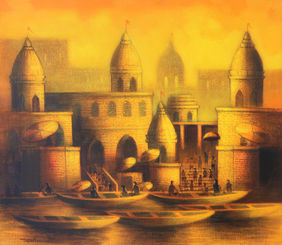 Holy Banaras by Somnath Bothe, Painting | Mojarto