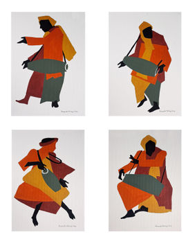 Rhythms of the Wandering Minstrel (  a set of 4 works / each 8.2x11.5 inches ) by Prasanta Acharjee, Painting | Mojarto