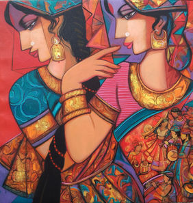 Echoes of Grace 1 by Anindya Mukherjee, Painting | Mojarto