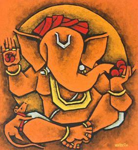 Gunpati - 9 by Balbir Singh, Painting | Mojarto