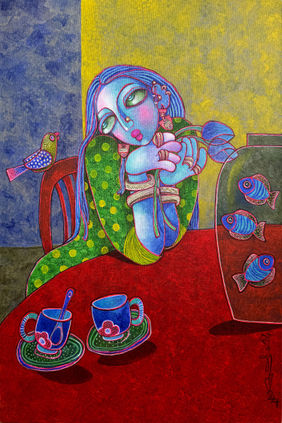 Grace Before Bloom by Sunita Dinda, Painting | Mojarto