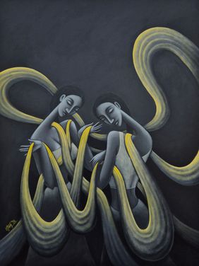 Flowing Dreams 2 by Uttam Bhattacharya, Painting | Mojarto